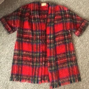 Vintage woven Mohair / Wool Open front Cape